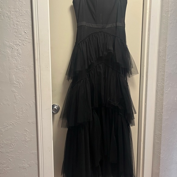 Adam Black Ruffled Tiered Prom Dress - Picture 2 of 5